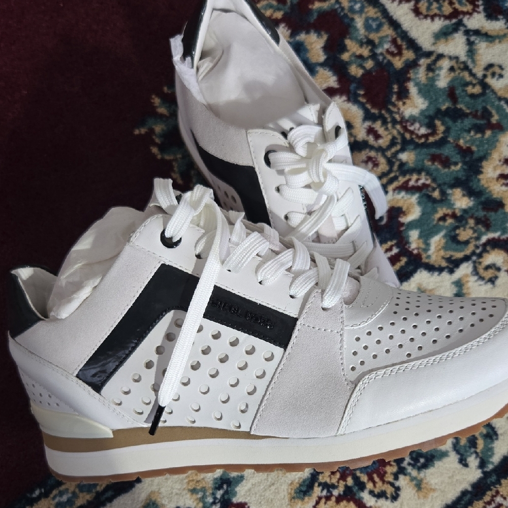 Michael Kors White and Black Sneakers
